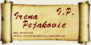 Irena Pejaković vizit kartica